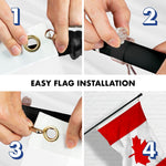 Load image into Gallery viewer, G128 Combo Pack: 6 Ft Tangle Free Aluminum Spinning Flagpole (Black) &amp; Canada Canadian Flag 3x6 Ft, Double ToughWeave Series Double Sided Embroidered 210D Polyester  Pole with Flag Included