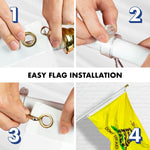 Load image into Gallery viewer, G128  6 Feet Tangle Free Spinning Flagpole (White) Gadsden Double Sided Brass Grommets Embroidered 3x5 ft (Flag Included) Aluminum Flag Pole
