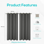 Load image into Gallery viewer, Blackout Curtains for Bedroom Pack of 2 Window Hanging Panels 52 x 84 inch Grey