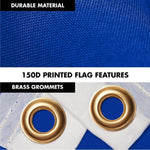 Load image into Gallery viewer, G128 Combo Pack: 6 Ft Tangle Free Spinning Flagpole (White) &amp; European Union Flag 3x5 Ft Printed 150D Polyester, Brass Grommets (Flag Included) Aluminum Flag Pole