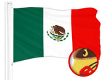 Load image into Gallery viewer, G128 Combo Pack: American USA Flag 4x6 Ft &amp; Mexico Mexican Flag 4x6 Ft  Both ToughWeave Series Embroidered 300D Polyester, Embroidered Design, Indoor/Outdoor, Brass Grommets