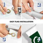 Load image into Gallery viewer, G128 Combo Pack: 6 Ft Tangle Free Spinning Flagpole (Silver) &amp; Pakistan Flag 3x5 Ft Printed 150D Polyester, Brass Grommets (Flag Included) Aluminum Flag Pole