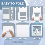 Load image into Gallery viewer, Baby Shower Boxes with Letters 44 Pcs White Boxes with White Dusty Blue Light Blue and Confetti Balloons Gender Reveal &amp; Party Decoration Set by