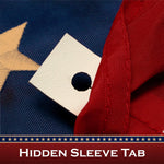 Load image into Gallery viewer, 3 Pack: American USA TeaStained Flag 1x1.5 Ft ToughWeave Pro Series Pole Sleeve Embroidered 420D Polyester  Embroidered Stars