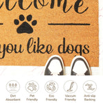 Load image into Gallery viewer, Coir Doormat Front Door Mat with Non Slip PVC Backing Printed Indoor Outdoor Mats for Home &amp; Office Entrance Mats with Hope You Like Dogs Print 30”x17” Beige &amp; Black