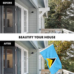 Load image into Gallery viewer, G128 Combo Pack: 6 Ft Tangle Free Aluminum Spinning Flagpole (Silver) &amp; Saint Lucia Saint Lucian Flag 3x5 Ft, LiteWeave Pro Series Printed 150D Polyester  Pole with Flag Included