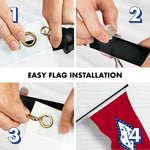 Load image into Gallery viewer, G128 Combo Pack: 6 Ft Tangle Free Aluminum Spinning Flagpole (Black) &amp; Arkansas AR State Flag 3x5 Ft, Double ToughWeave Series Double Sided Embroidered 210D Polyester  Pole with Flag Included