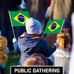 Load image into Gallery viewer, G128 12 Pack Handheld Brazil Brazilian Stick Flags  12x18 In  Printed 150D Polyester, Country Flag, Solid Wooden Stick, Spear Gold Tip