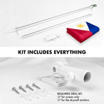 Load image into Gallery viewer, Flag Pole 6FT Silver Tangle Free &amp; Philippines Philippine Flag 3x5 Ft Combo Printed 150D Polyester By G128
