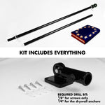 Load image into Gallery viewer, G128 Combo Pack: 6 Ft Tangle Free Aluminum Spinning Flagpole (Black) &amp; Betsy Ross TeaStained Flag 3x5 Ft, LiteWeave Pro Series Printed 300D Polyester  Pole with Flag Included