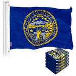 Load image into Gallery viewer, G128 5 Pack: Nebraska NE State Flag  3x5 Ft  LiteWeave Pro Series Printed 150D Polyester  Indoor/Outdoor, Vibrant Colors, Brass Grommets, Thicker and More Durable Than 100D 75D Polyester
