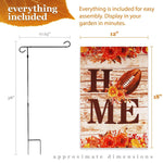 Load image into Gallery viewer, G128 Combo Pack: Garden Flag Stand Black 36 in x 16 in &amp; Garden Flag Everyday Decoration Home Football on Rustic Wood 12x18 DoubleSided Blockout Fabric