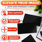 Load image into Gallery viewer, 100 Pcs Metal Business Cards for Laser Engraving – Metal Business Card Blanks in Black Colour 0.008  Thick Compact 3.39  x 2.13  – Wide Use for VIP Membership Industrial Use Personalized Gifts