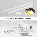 Load image into Gallery viewer, G128  6 Feet Tangle Free Spinning Flagpole (White) Illinois Double Sided Brass Grommets Embroidered 3x5 ft (Flag Included) Aluminum Flag Pole