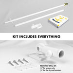 Load image into Gallery viewer, G128 Combo Pack: 6 Ft Tangle Free Aluminum Spinning Flagpole (White) &amp; Rhode Island No Golden Border State Flag 3x5 Ft, ToughWeave Series Embroidered 300D Polyester  Pole with Flag Included