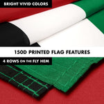 Load image into Gallery viewer, G128 Combo Pack: 6 Ft Tangle Free Spinning Flagpole (White) &amp; United Arab Emirates Flag 3x5 Ft Printed 150D Polyester, Brass Grommets (Flag Included) Aluminum Flag Pole