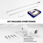 Load image into Gallery viewer, G128 Combo Pack: 6 Feet Tangle Free Spinning Flagpole (Silver) Virginia VA State Flag 3x5 ft Printed 150D Brass Grommets (Flag Included) Aluminum Flag Pole