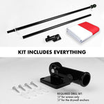 Load image into Gallery viewer, G128 Combo Pack: 6 Ft Tangle Free Spinning Flagpole (Black) &amp; Indonesia Flag 3x5 Ft Printed 150D Polyester, Brass Grommets (Flag Included) Aluminum Flag Pole