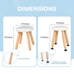 Load image into Gallery viewer, Wooden Step Stool for Kids and Toddlers Set of 2 White Extendable Legs Kids Chair Sensory Table Stool Children's Round Sitting Stool with Leveling Feet and Anti Slip Pads
