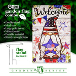 Load image into Gallery viewer, Combo Pack Garden Flag Stand Black 36x16 in and Garden Flag 12x18 in Patriotic
