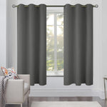 Load image into Gallery viewer, 2 Panels 42x63 inch Dark Grey Blackout Curtains for Bedroom with Grommet Drapes