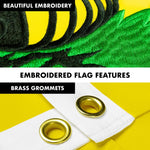 Load image into Gallery viewer, 5 Feet Tangle Free Spinning Flagpole (Black) Gadsden Flag Double Sided Brass Grommets Embroidered 2x3 ft (Flag Included) Aluminum Flag Pole