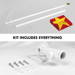 Load image into Gallery viewer, G128  6 Feet Tangle Free Spinning Flagpole (White) China Flag Brass Grommets Embroidered 3x5 ft (Flag Included) Aluminum Flag Pole