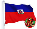 Load image into Gallery viewer, G128 Haiti Haitian Flag  2.5x4 Ft  StormFlyer Series Embroidered 220GSM Spun Polyester  Country Flag, Embroidered Design, Indoor/Outdoor, Brass Grommets, Heavy Duty, All Weather