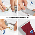 Load image into Gallery viewer, G128 Combo Pack: 5 Ft Tangle Free Aluminum Spinning Flagpole (Silver) &amp; Solid Burgundy Color Flag 2.5x4 Ft, LiteWeave Pro Series Printed 150D Polyester  Pole with Flag Included