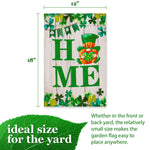 Load image into Gallery viewer, Garden Flag Home St. Patrick's Day Gnome with Green Heart 12x18 Blockout Fabric