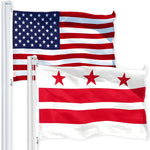 Load image into Gallery viewer, G128 Combo Pack: USA American Flag 3x5 Ft 150D Printed Stars &amp;Washington DC Flag 3x5 Ft 150D Printed