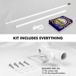 Load image into Gallery viewer, G128 Combo Pack: 6 Ft Tangle Free Spinning Flagpole (White) &amp; New Hampshire Flag 3x5 Ft Printed 150D Polyester, Brass Grommets (Flag Included) Aluminum Flag Pole