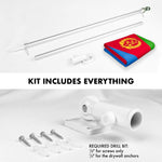 Load image into Gallery viewer, Flag Pole 6FT Silver Tangle Free &amp; Eritrea Eritrean Flag 3x5 Ft Combo Printed 150D Polyester By G128