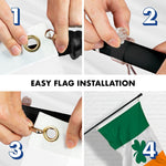 Load image into Gallery viewer, G128  6 Feet Tangle Free Spinning Flagpole (Black) Ireland SHAMROCK Brass Grommets Printed 3x5 ft (Flag Included) Aluminum Flag Pole