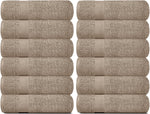 Load image into Gallery viewer, Resort Collection Soft Washcloth Face Body Towel Set 12 Pcs 12x12 in Taupe Color