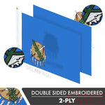 Load image into Gallery viewer, G128 Combo Pack: American USA Flag ToughWeave Series 3x5 Ft Single Sided &amp; Oklahoma OK State Flag Double Sided 3x5 Ft Double ToughWeave Series  Both Embroidered Polyester, Brass Grommets