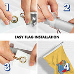 Load image into Gallery viewer, G128 Combo Pack: 6 Ft Tangle Free Aluminum Spinning Flagpole (Silver) &amp; New Jersey NJ State Flag 3x5 Ft, LiteWeave Pro Series Printed 300D Polyester  Pole with Flag Included