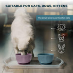 Load image into Gallery viewer, Cat Bowls with Suction Cup 400ml with Silicone Lid — Elevated Silicone Pet Dish with Non Slip Bottom for Dry Food Wet Food and Water — Silicone Water Bowl for Small Dog Rabbit Kittens (Ivory)