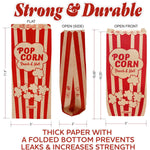 Load image into Gallery viewer, Popcorn Bags 2oz Bulk Pack of 125 pcs Large Brown &amp; Red Individual Pop Corn Bags