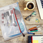 Load image into Gallery viewer, 16 Pack Assorted Sizes Plastic Mesh Zipper Pouches for Storage Organize Board Games Puzzles Documents Bills School and Office Supplies Travel Makeup Multisize Mesh Zipper Pouch