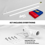 Load image into Gallery viewer, G128 Combo Pack: 6 Ft Tangle Free Aluminum Spinning Flagpole (White) &amp; Liechtenstein Liechtensteiner Flag 3x5 Ft, LiteWeave Pro Series Printed 150D Polyester  Pole with Flag Included