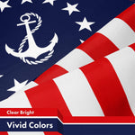 Load image into Gallery viewer, G128 5 Pack: American USA Yacht Ensign Flag  3x5 Ft  LiteWeave Pro Series Printed 150D Poly  Nautical Flag, Indoor/Outdoor, Vibrant Colors, Brass Grommets, Thicker and More Durable Than 100D 75D
