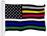 Load image into Gallery viewer, G128 Thin Line Civil Services Flag  3x5 Ft  Printed 150D Polyester  Gray, Yellow, Red, White, Blue, Green Line, Indoor/Outdoor, Vibrant Colors, Brass Grommets, Quality Polyester, Much Thicker More Durable Than 100D 75D Polyester