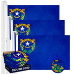 Load image into Gallery viewer, Nevada NV State Flag 3x5 Ft 3Pack Doublesided Embroidered Polyester By G128