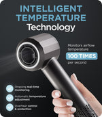 Load image into Gallery viewer, Hair Dryer Gray Intelligent High-Speed Temperature Control Overheat Protection