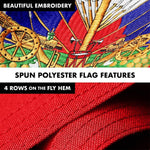 Load image into Gallery viewer, G128 Combo Pack: 6 Ft Tangle Free Spinning Flagpole (Silver) &amp; Haiti Flag 3x5 Ft Embroidered 220GSM Spun Polyester, Brass Grommets (Flag Included) Aluminum Flag Pole