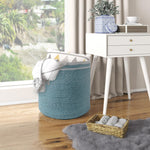 Load image into Gallery viewer, Large Recycled Cotton Rope Basket Blanket Storage Basket Pillows Toys Towels Laundry and Living Room Organization 15.8x13.8 Inches Eco friendly &amp; Decorative Basket Blue