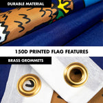 Load image into Gallery viewer, Combo Pack: 6 Feet Tangle Free Spinning Flagpole (White) Michigan MI State Flag 3x5 ft Printed 150D Brass Grommets (Flag Included) Aluminum Flag Pole