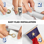 Load image into Gallery viewer, G128 Combo Pack: 6 Ft Tangle Free Aluminum Spinning Flagpole (Silver) &amp; Texas TeaStained Flag 3x5 Ft, ToughWeave Pro Series Embroidered 420D Polyester  Pole with Flag Included