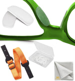 Load image into Gallery viewer, Eyeglass Nose Pads  Stop Glasses from Sliding  6 Pairs Adhesive Sunglass Nose Bridge 0.5mm x 7mm x 16mm  Glasses Accessories (Clear Pads &amp; Orange Glasses Strap)